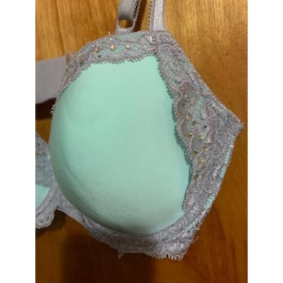 Victoria's Secret Women's  34D Mint/Gray Bra Lace Detail - Picture 2 of 8